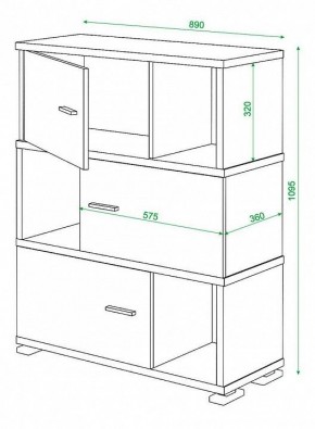 Тумба комбинированная Домино СБ-30/3 в Александровском - alexsandrovskoe.mebel24.online | фото 3