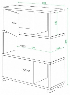Тумба комбинированная Домино СБ-30/3 в Александровском - alexsandrovskoe.mebel24.online | фото 3