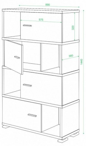 Тумба комбинированная Домино СБ-30/4 в Александровском - alexsandrovskoe.mebel24.online | фото 2