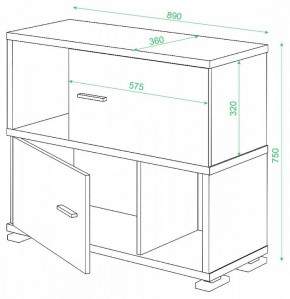 Тумба комбинированная СБ-30/2 в Александровском - alexsandrovskoe.mebel24.online | фото 2