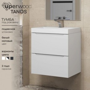 Тумба под раковину Uperwood Tanos 100 см, подвесная, белая матовая в Александровском - alexsandrovskoe.mebel24.online | фото 4