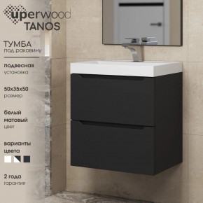 Тумба под раковину Uperwood Tanos 50 см, подвесная, черная матовая в Александровском - alexsandrovskoe.mebel24.online | фото 4