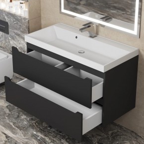 Тумба под раковину Uperwood Tanos 90 см, подвесная, черная матовая в Александровском - alexsandrovskoe.mebel24.online | фото 10