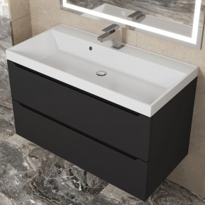 Тумба под раковину Uperwood Tanos 90 см, подвесная, черная матовая в Александровском - alexsandrovskoe.mebel24.online | фото 11
