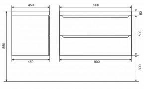 Тумба под раковину Uperwood Tanos 90 см, подвесная, черная матовая в Александровском - alexsandrovskoe.mebel24.online | фото 6