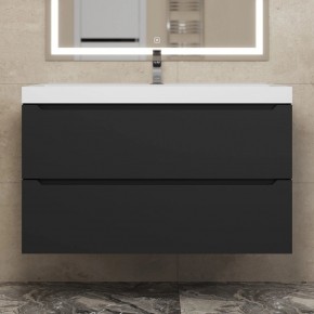 Тумба под раковину Uperwood Tanos 90 см, подвесная, черная матовая в Александровском - alexsandrovskoe.mebel24.online | фото 9