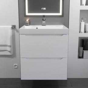 Тумба с раковиной Uperwood Tanos 50 см, подвесная, белая матовая в Александровском - alexsandrovskoe.mebel24.online | фото 10