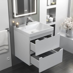 Тумба с раковиной Uperwood Tanos 50 см, подвесная, белая матовая в Александровском - alexsandrovskoe.mebel24.online | фото 11