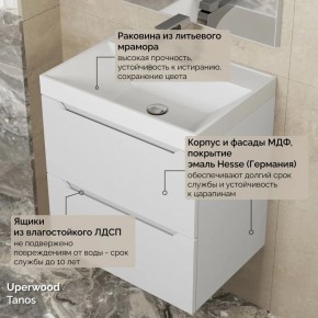 Тумба с раковиной Uperwood Tanos 50 см, подвесная, белая матовая в Александровском - alexsandrovskoe.mebel24.online | фото 6