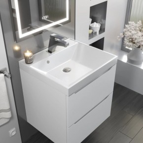 Тумба с раковиной Uperwood Tanos 50 см, подвесная, белая матовая в Александровском - alexsandrovskoe.mebel24.online | фото 9