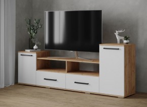 Тумба ТВ Парус-2 дуб крафт золотой/белый в Александровском - alexsandrovskoe.mebel24.online | фото