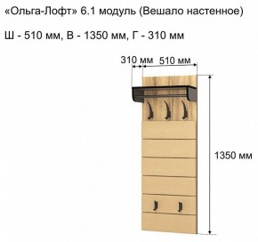 Вешалка-полка Ольга-лофт 6.1 в Александровском - alexsandrovskoe.mebel24.online | фото 3