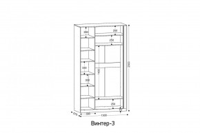 ВИНТЕР 3 Шкаф 3-х створчатый в Александровском - alexsandrovskoe.mebel24.online | фото 2